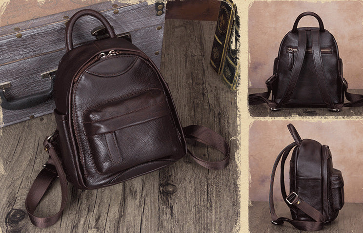 Leather Backpack Women Designer Backpack Small Backpack Purse – Unihandmade