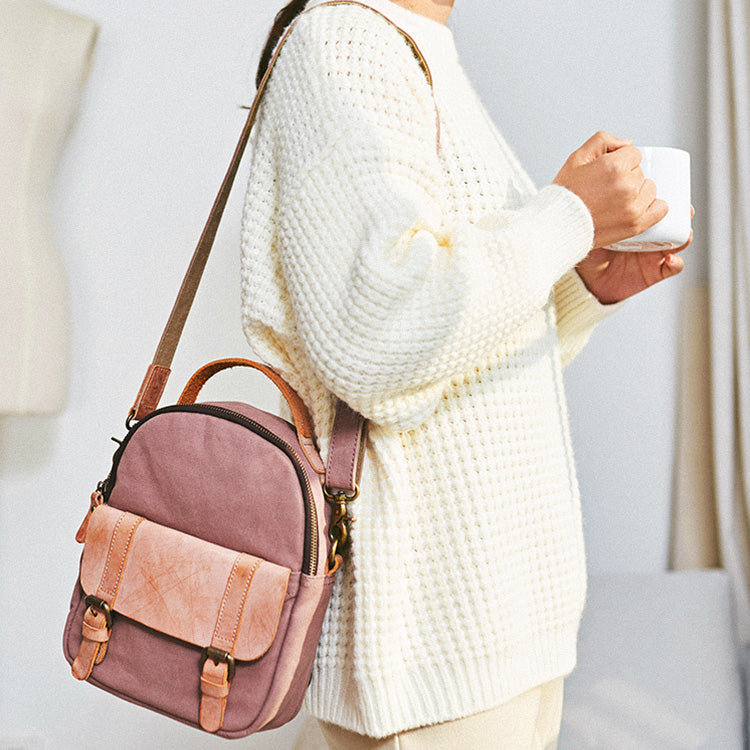 designer mini backpacks for women Designer Womens Small Rucksack Leather Backpack Bag Purse Canvas Backp – igemstonejewelry