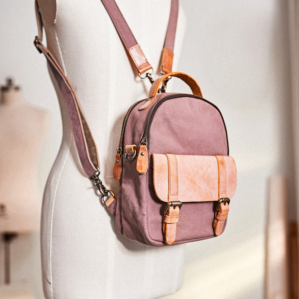 Designer Womens Mini Rucksack Leather Backpack Bag Purse Canvas Backpacks for Women small