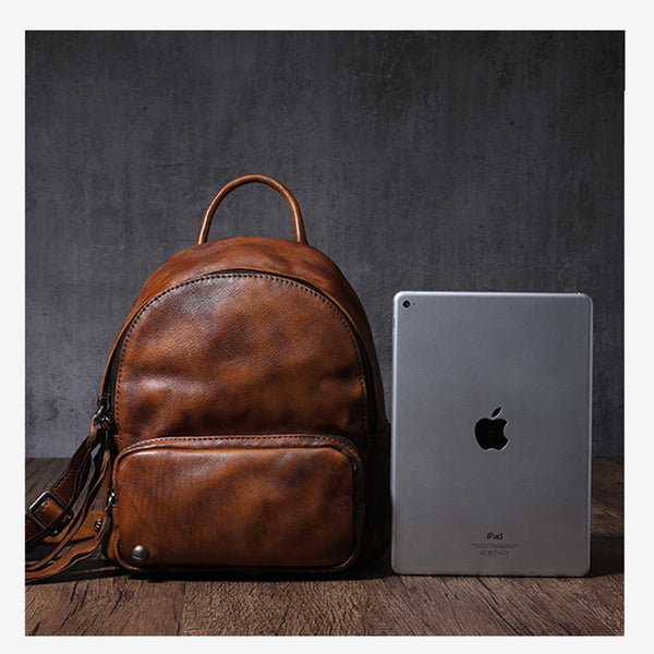 Designer womens small brown leather backpack Bag purse backpacks for women Designer