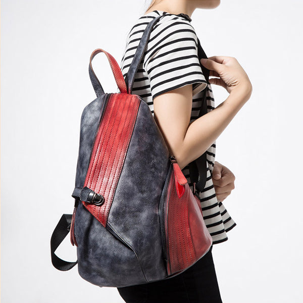 Dyed Leather Womens Backpack Purse Designer Backpacks for Women Handmade