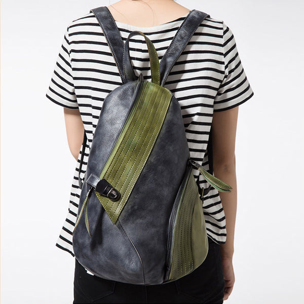 Dyed Leather Womens Backpack Purse Designer Backpacks for Women Vintage