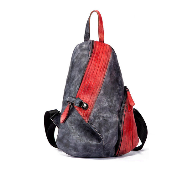 Dyed Leather Womens Backpack Purse for Women