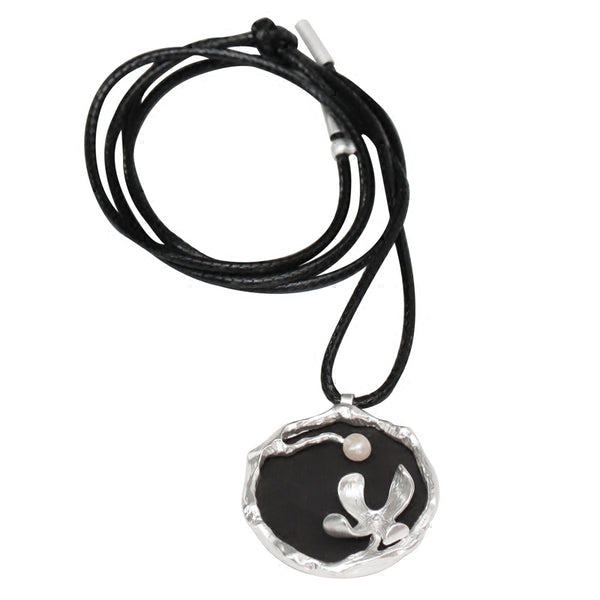 Ebony Pearl Pendant Long Necklace Handmade Jewelry Accessories Gifts For Women Men fashionable