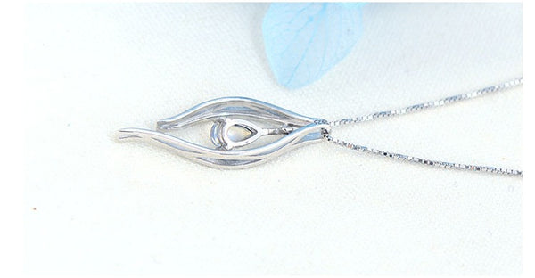 Elegant Ladies Blue Moonstone Sterling Silver Pendant Necklace For Women