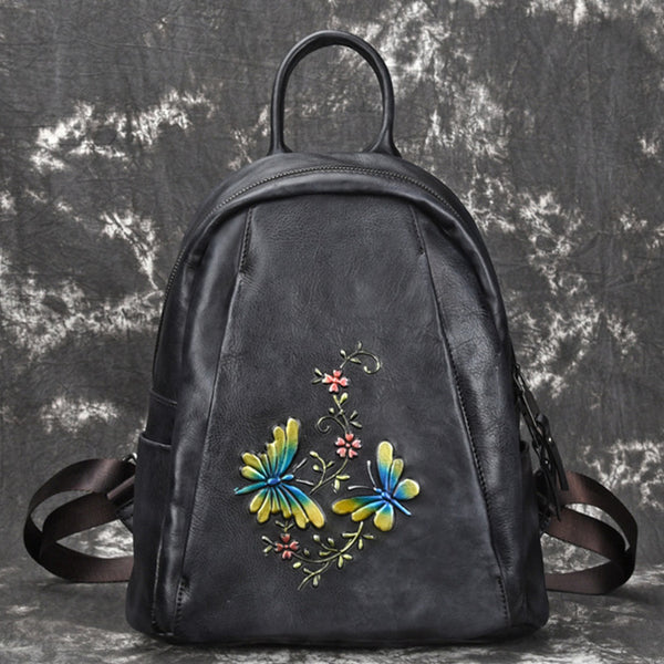 Elegant Womens Vintage Leather Backpack Bags Bookbag Purse for Women Beautiful