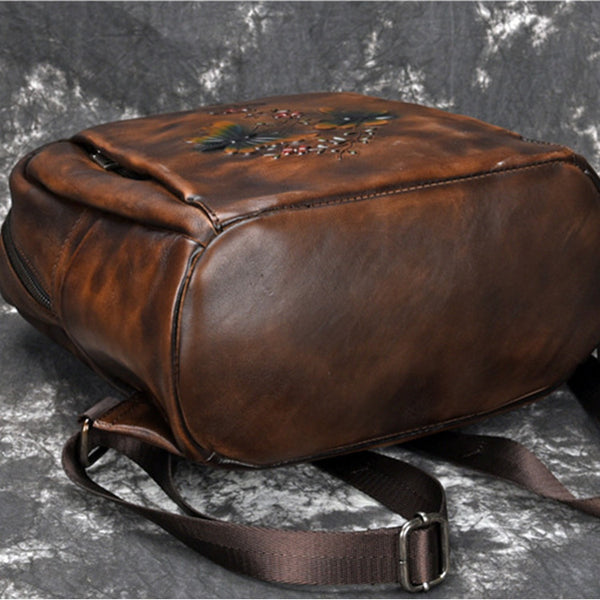 Elegant Womens Vintage Leather Backpack Bags Bookbag Purse for Women Details