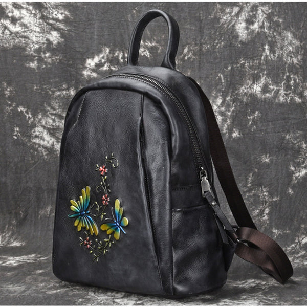 Elegant Womens Vintage Leather Backpack Bags Bookbag Purse for Women Funky