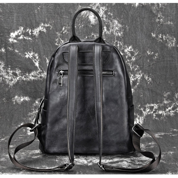 Elegant Womens Vintage Leather Backpack Bags Bookbag Purse for Women Handmade