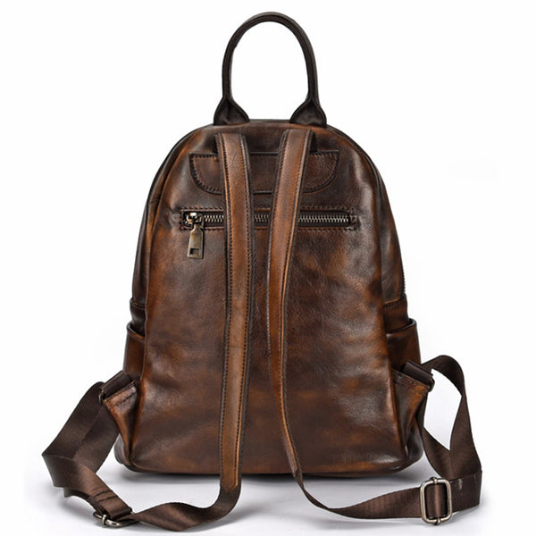 Elegant Womens Vintage Leather Backpack Bags Bookbag Purse for Women Nice