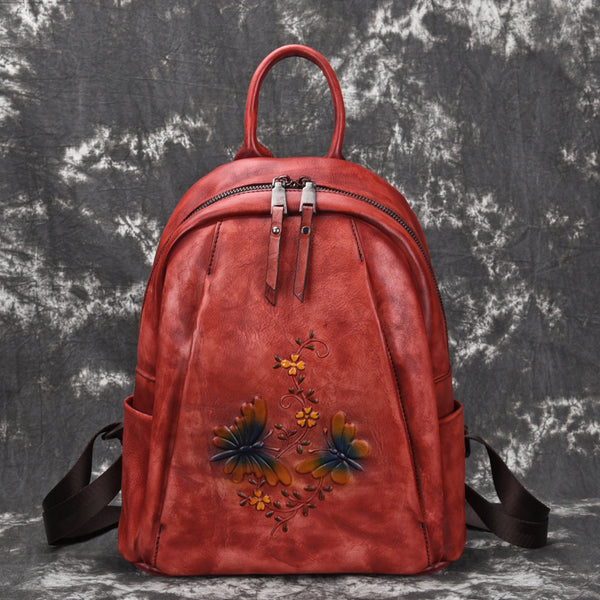 Elegant Womens Vintage Leather Backpack Bags Bookbag Purse