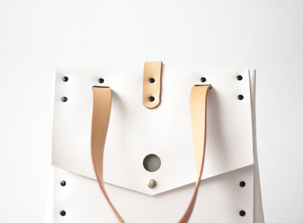 Elegant Womens White Leather Backpack Purse Bag Loptap Backpacks for Women cowhide