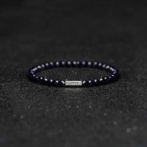 Faceted Blue Sandstone Beaded Bracelets Handmade Gemstone Jewelry Accessories for Women Men
