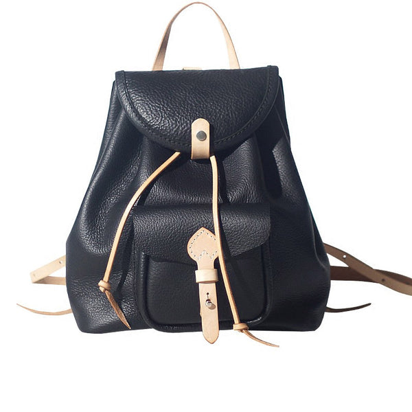 Fashion Womens Black Leather Backpack Bag