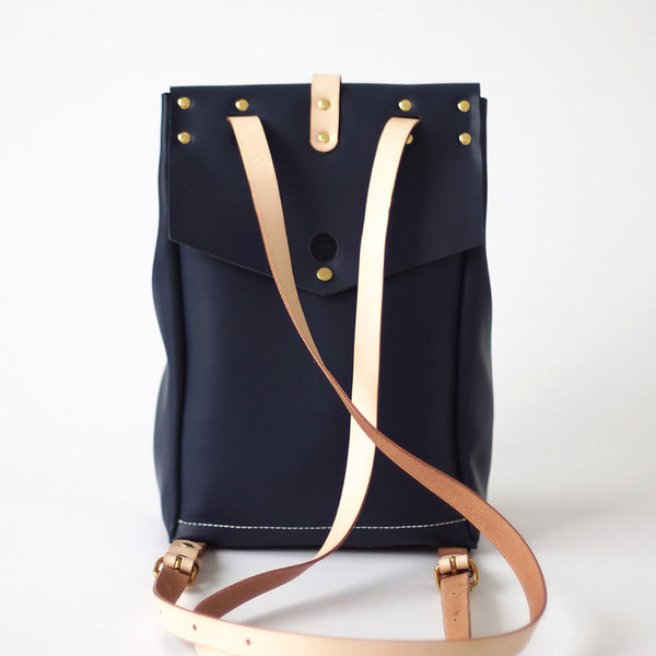 Fashion Womens Blue Leather Backpack Purse Bag Loptap Backpacks
