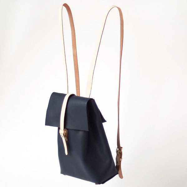 Fashion Womens Blue Leather Backpack Purse Bag