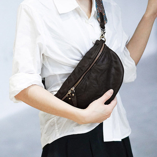 Fashion Womens Chest Bag Crossbody Leather Sling Bag For Women Aesthetic