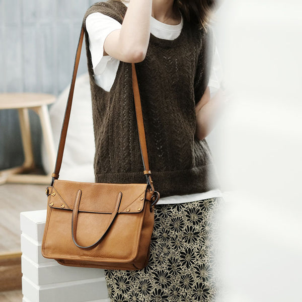 Foldable Women's Genuine Leather Crossbody Tote Handbags For Women Best