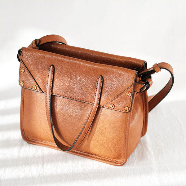 Foldable Women's Genuine Leather Crossbody Tote Handbags For Women Chic