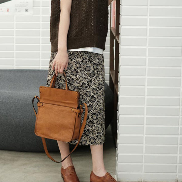 Foldable Women's Genuine Leather Crossbody Tote Handbags For Women Designer