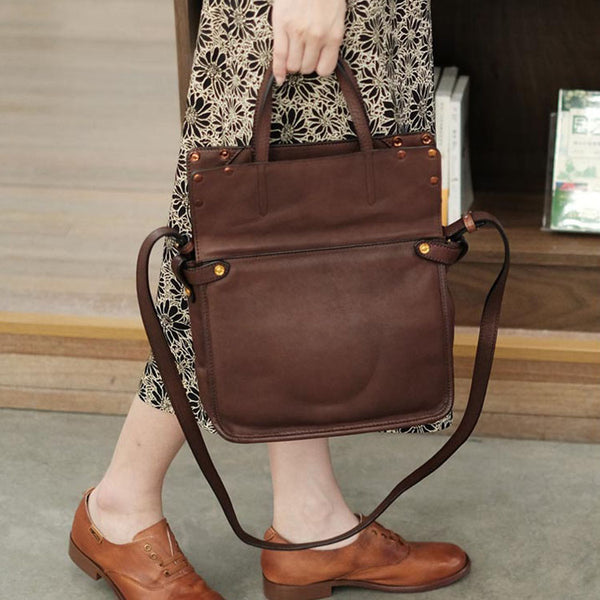 Foldable Women's Genuine Leather Crossbody Tote Handbags For Women Genuine Leather