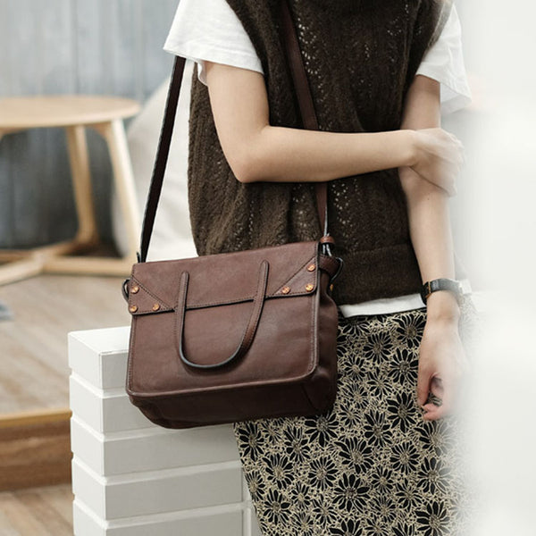 Foldable Women's Genuine Leather Crossbody Tote Handbags For Women Gift-idea