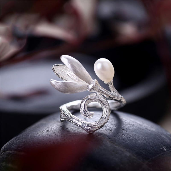 Freshwater Pearl Ring Silver June Birthstone Jewelry gift women