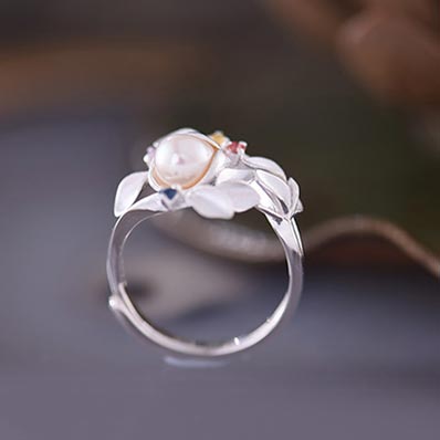 Freshwater Pearl Silver Ring june Birthstone unique gifts