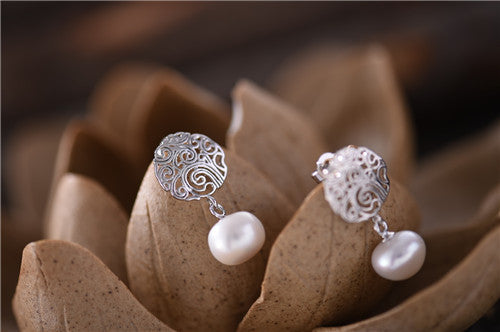 Freshwater Pearl Stud Earrings Sterling Silver Handmade Gemstone Jewelry Accessories Gift Women adorable