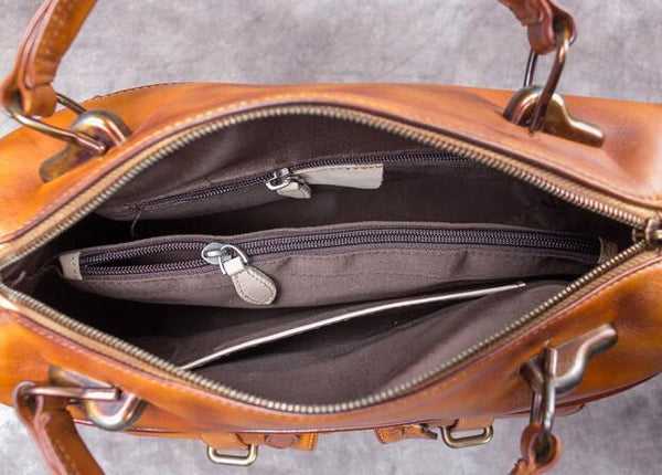 Funky Women's Genuine Leather Handbags Leather Crossbody Purse For Women Inside
