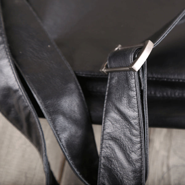 Fur Satchel Bag Black Soft Genuine Leather Messenger Bag Crossbody Bags for Women Men Unique