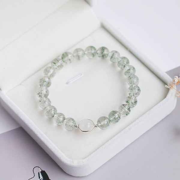 Garden Crystal Moonstone Beaded Bracelet Handmade Jewelry Accessories Women girls gift