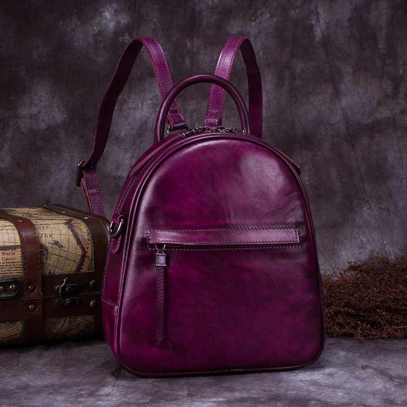 Vintage Leather Women Backpack, School Backpack, Designer Handbags