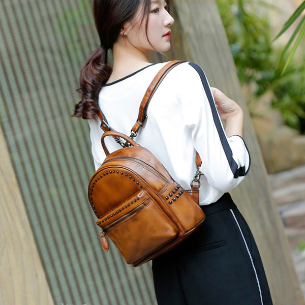 Genuine-Leather-Backpacks-Handmade-Vintage-Backpack-Bags-handbag-School-bags-Women-cool