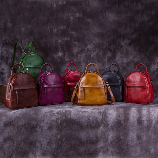 Genuine Leather Backpacks Handmade Vintage Backpack Bags handbag School bags Women cool