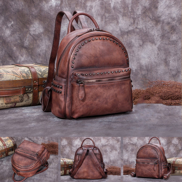 Genuine-Leather-Backpacks-Handmade-Vintage-Backpack-Bags-handbag-School-bags-Women-gift-girl