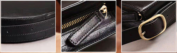 Genuine Leather Half-round Cross Shoulder Bag Side Bags Purse For Women Designer