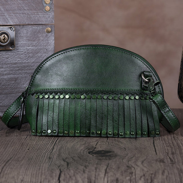 Genuine Leather Handmade Crossbody Shoulder Bags Purses Accessories Women Green