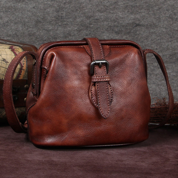 Genuine Leather Handmade Vintage Crossbody Shoulder Bags Purses Accessories Gift Women Coffee