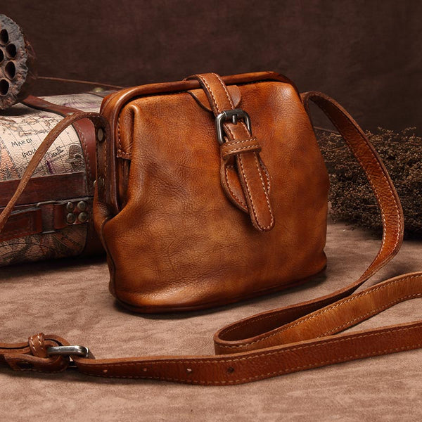 Genuine Leather Handmade Vintage Crossbody Shoulder Bags Purses Accessories Gift Women Dark Brown