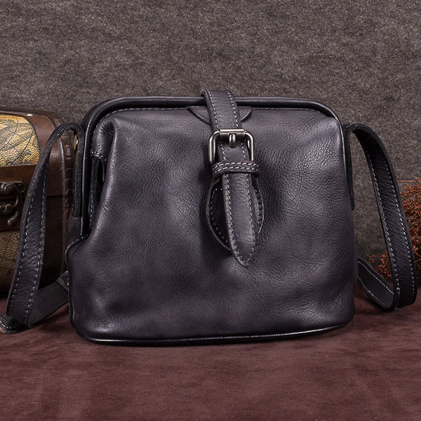 Genuine Leather Handmade Vintage Crossbody Shoulder Bags Purses Accessories Gift Women Grey