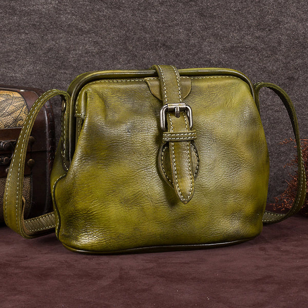 Genuine Leather Handmade Vintage Crossbody Shoulder Bags Purses Accessories Gift Women Khaki