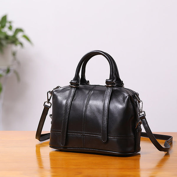 Genuine Leather Ladies Handbags Crossbody Bags Purse for Women Black