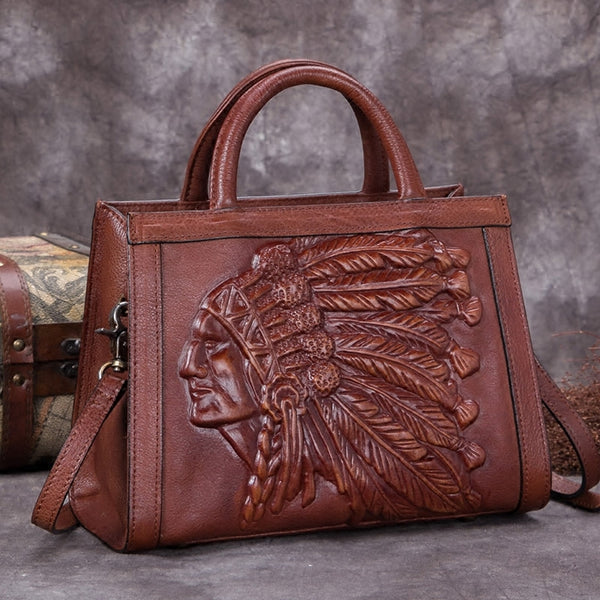 Genuine Leather Vintage Handbag Crossbody Shoulder Bags Purses Accessories Women