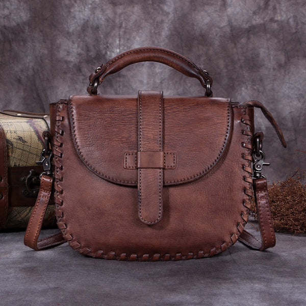 Womens Brown Leather Crossbody Bags Small Shoulder Bag for Women