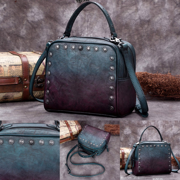 Genuine Leather Vintage Handbag Crossbody Shoulder Bags Purses Women Unique