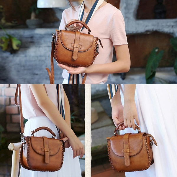 Genuine Leather Vintage Handbag Crossbody Shoulder Bags Purses Women cool