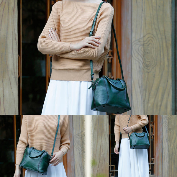 Genuine Leather Vintage Handbag Crossbody Shoulder Bags Purses Women fashionable