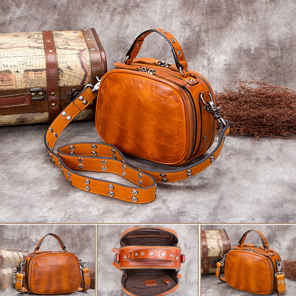 Genuine Leather Vintage Handbag Crossbody Shoulder Bags Purses Women