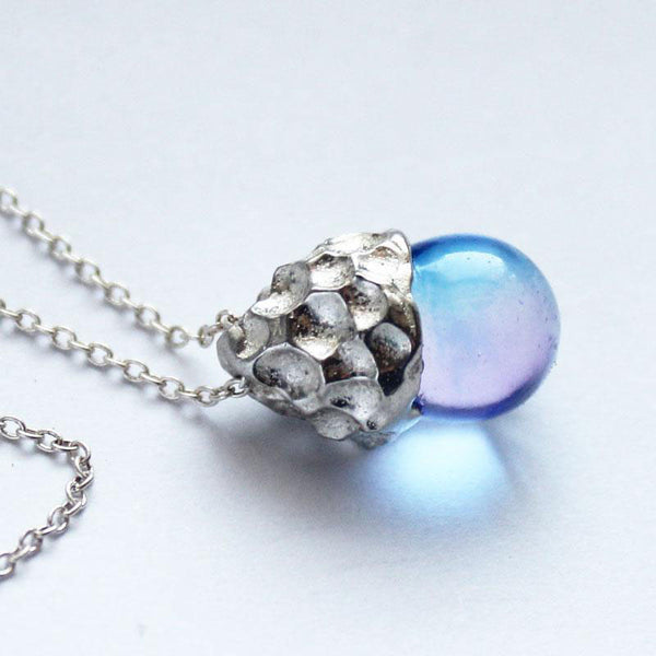 Glaze Crystal Pendant Necklace Sterling Silver Handmade Unique Jewelry Accessories Gift Women elegant